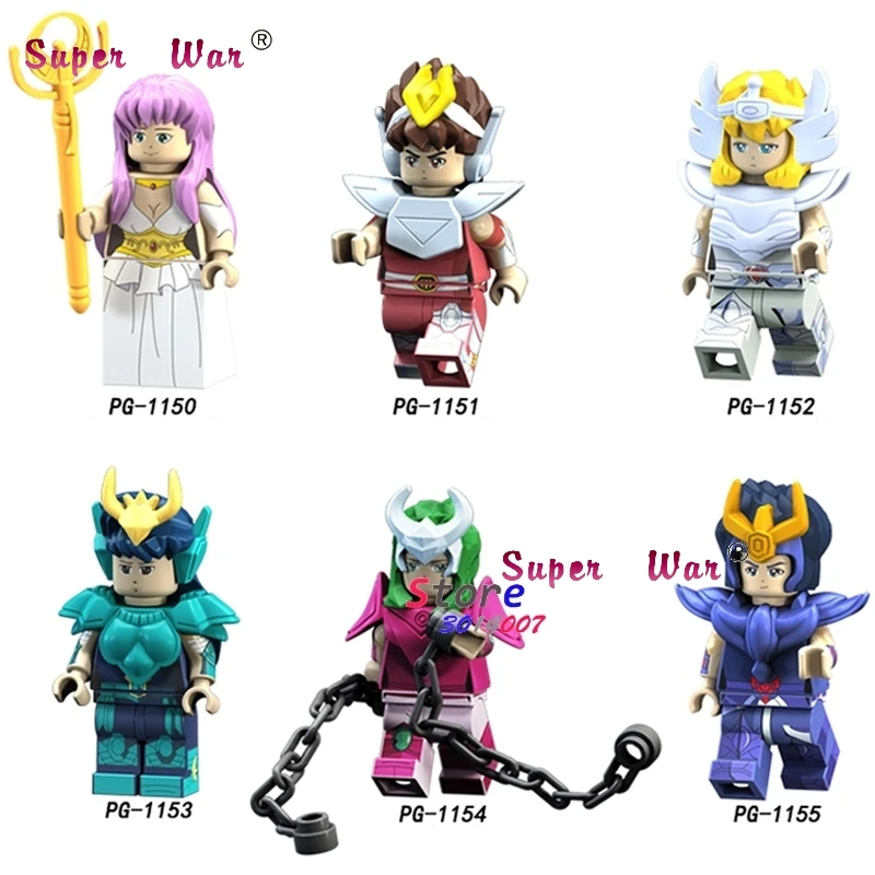 

Single Cartoon Comic Seiya movie Athena Shiryu Glacier Tutankhamu Alien Ultraman building block toy for children