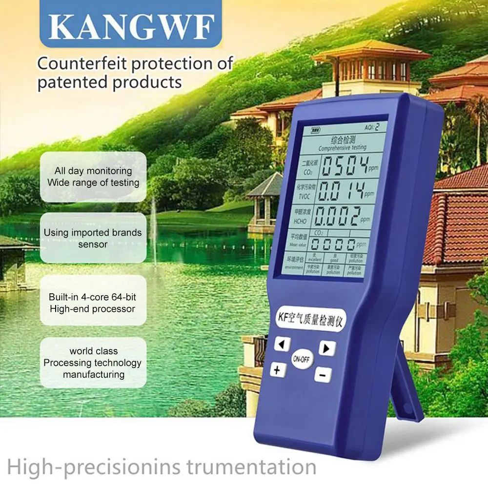 5 в 1 CO2 TVOC HCHO AQI PPM метров детектор диоксида углерода CO2 Монитор экологический анализатор нескольких газов детектор газа