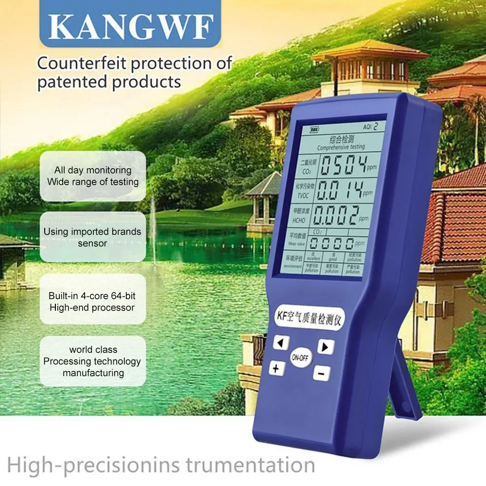 

CO2 PPM Meters Portable Carbon Dioxide Detector CO2 TVOC HCHO AQI Monitor Multi Gas Analyzer From Manufacturer