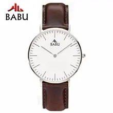 Leather Band Watch Men Waterproof White Simple Uhren Quartz BABU Brand Top Design Luxury Business Watch Men/Male Horloges Mannen