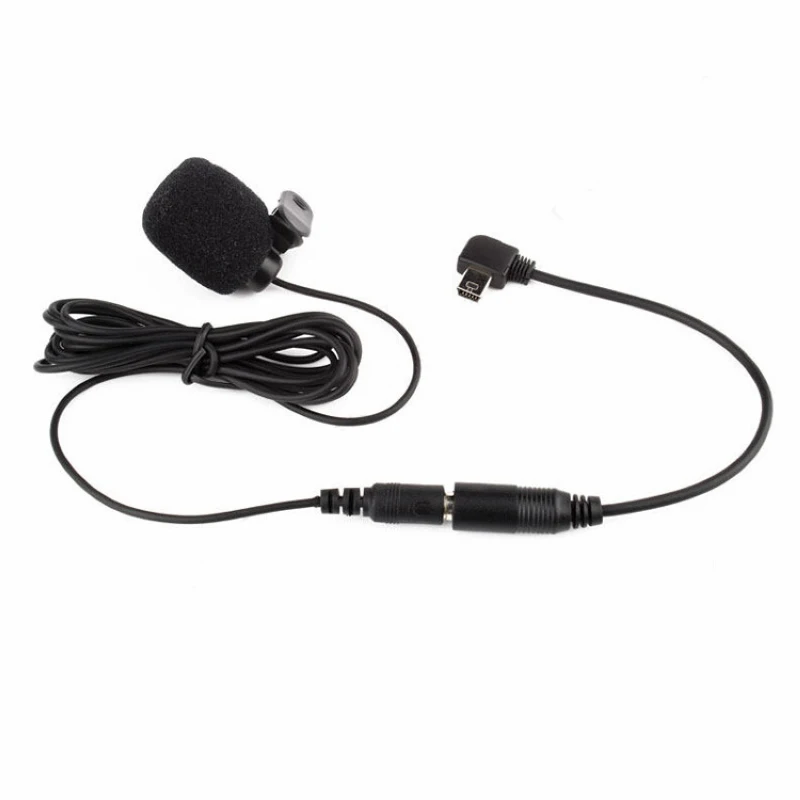 Mayitr 1pc 3.5mm Professional Mini Clip-on Microphone With Adapter Cable Black 17cm for GoPro Hero 3/3+ /4