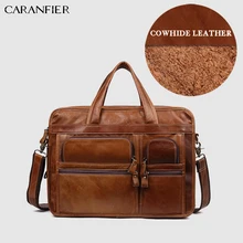 CARANFIER мужской портфель, винтажный, из натуральной коровьей кожи, Одноцветный, сумка-мессенджер, дорожная сумка на плечо, деловая, Офисная Сумочка для документов
