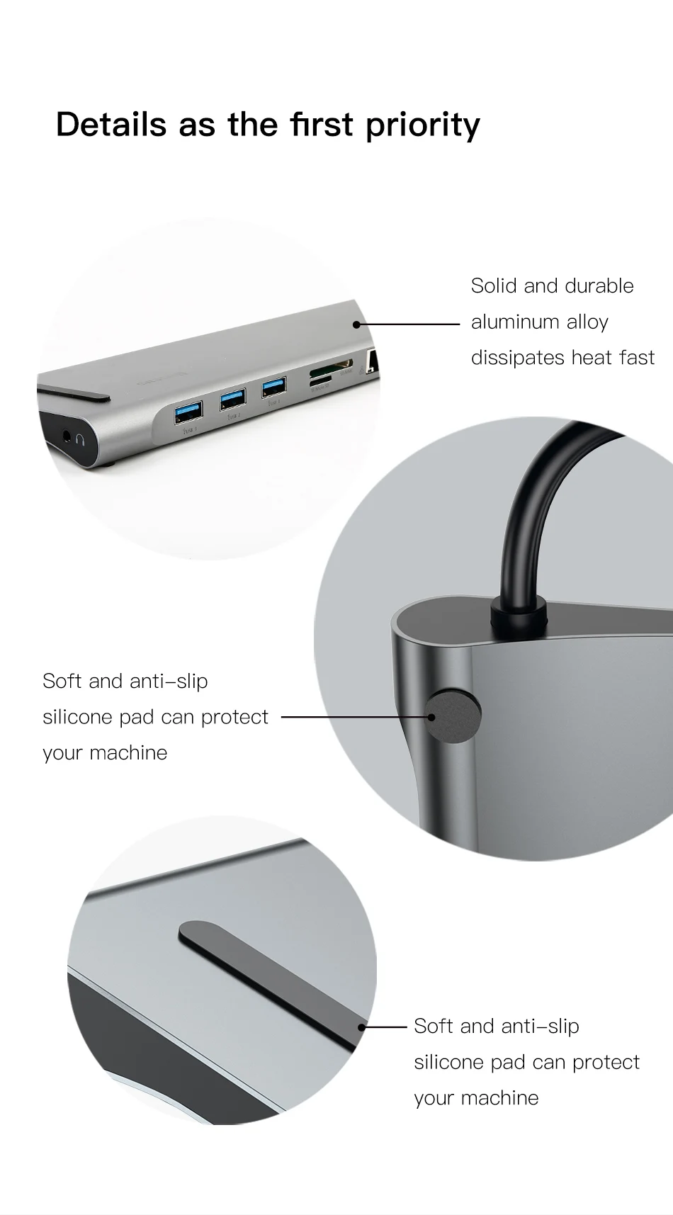 Baseus USB C концентратор type C к HDMI VGA RJ45 несколько портов USB 3,0 USB3.0 type-C разветвитель для Macbook Pro Air USB-C концентратор адаптер питания