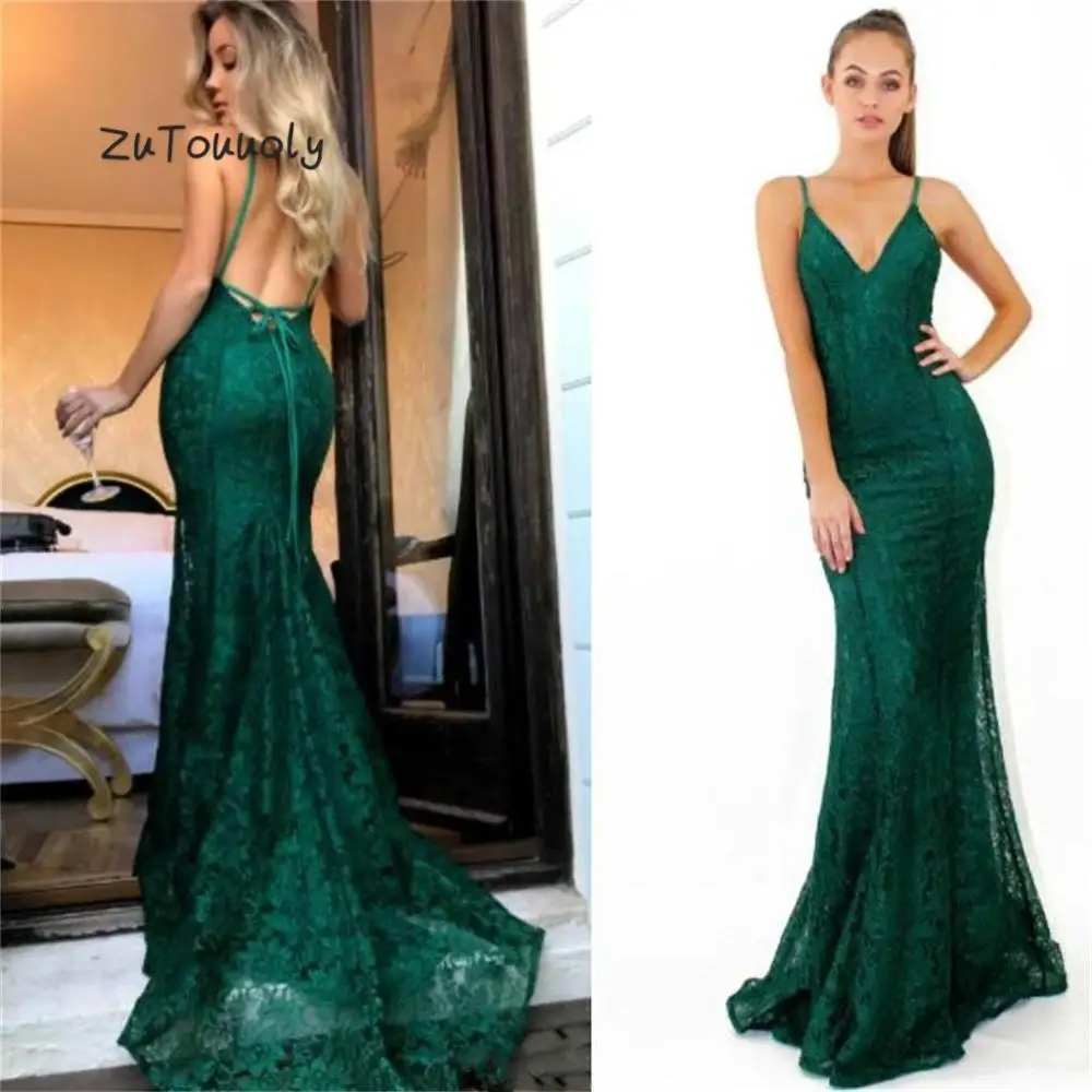 Emerald green fitted prom dress Clearance