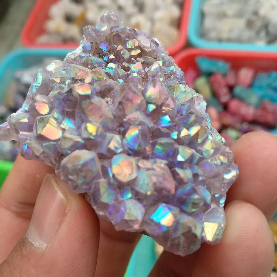 70 г Аметистовые кластеры RAINBOW AURA|Камни| |