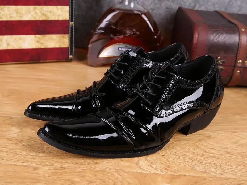 

Men High Heel Lace Up Formal Business Office Shoes Increase High Wedding Party Casual shoes