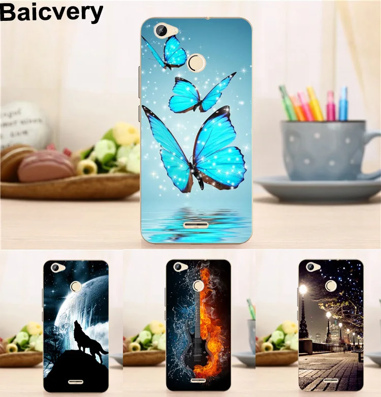 

Micromax Canvas Juice 4 Q465 Q 465 Soft Silicon Fundas Tower Butterfly Pattern Case Cover for Micromax Q465