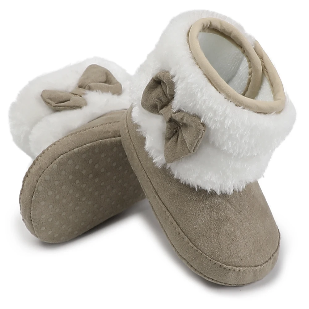 Детская модная брендовая обувь bebe теплые зимние ботинки с бантом для мальчиков и