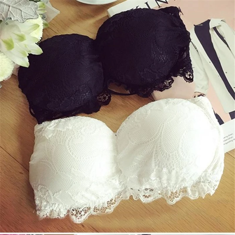 

Summer Sexy Women Slim Thin Lace Strapless Bra Comfortable Padded Brassiere Wrapped Chest NYZ Shop
