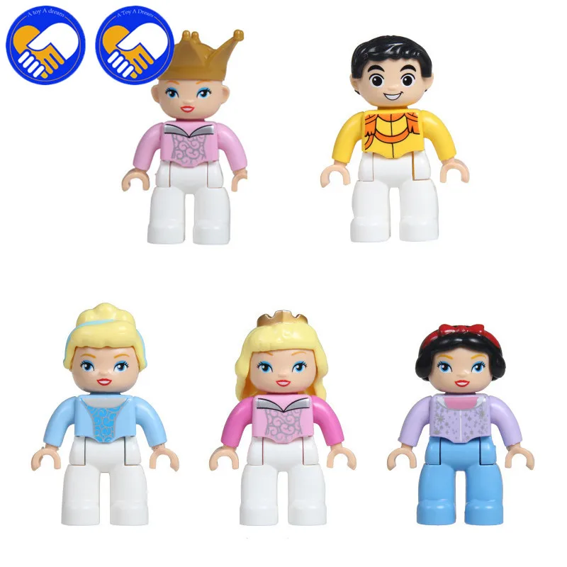

5Pcs/set Big Size Dream Castle Cinderella Princess Prince Compatible with legos Duplo Figures Model Educational Toys