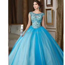 Vestidos де 15 Anos Бисера Тюль Опухшие Пышное платье Дешевые Quinceanera Платья Sweet 16 Платья Дебютантка Платье
