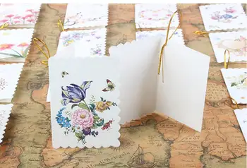 

160pcs/lot Glittery gold flower mini message card greeting cards for all purpose,congratulations/thank you cards