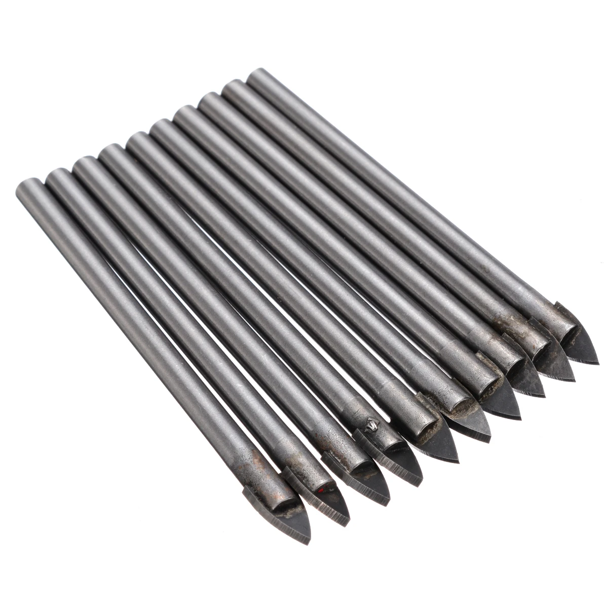 10pcs High Quality 6mm Tip Glass Ceramic Tile Drill Bits Head Tungsten Carbide Drilling Bit Power Tool 4.5mm Shank