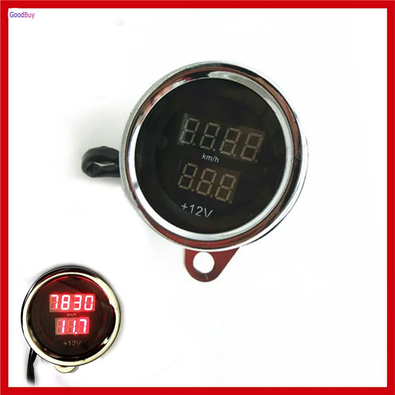 New Universal 2 Functions In 1 12v Motorcycle Led Tachometer RPM Tach