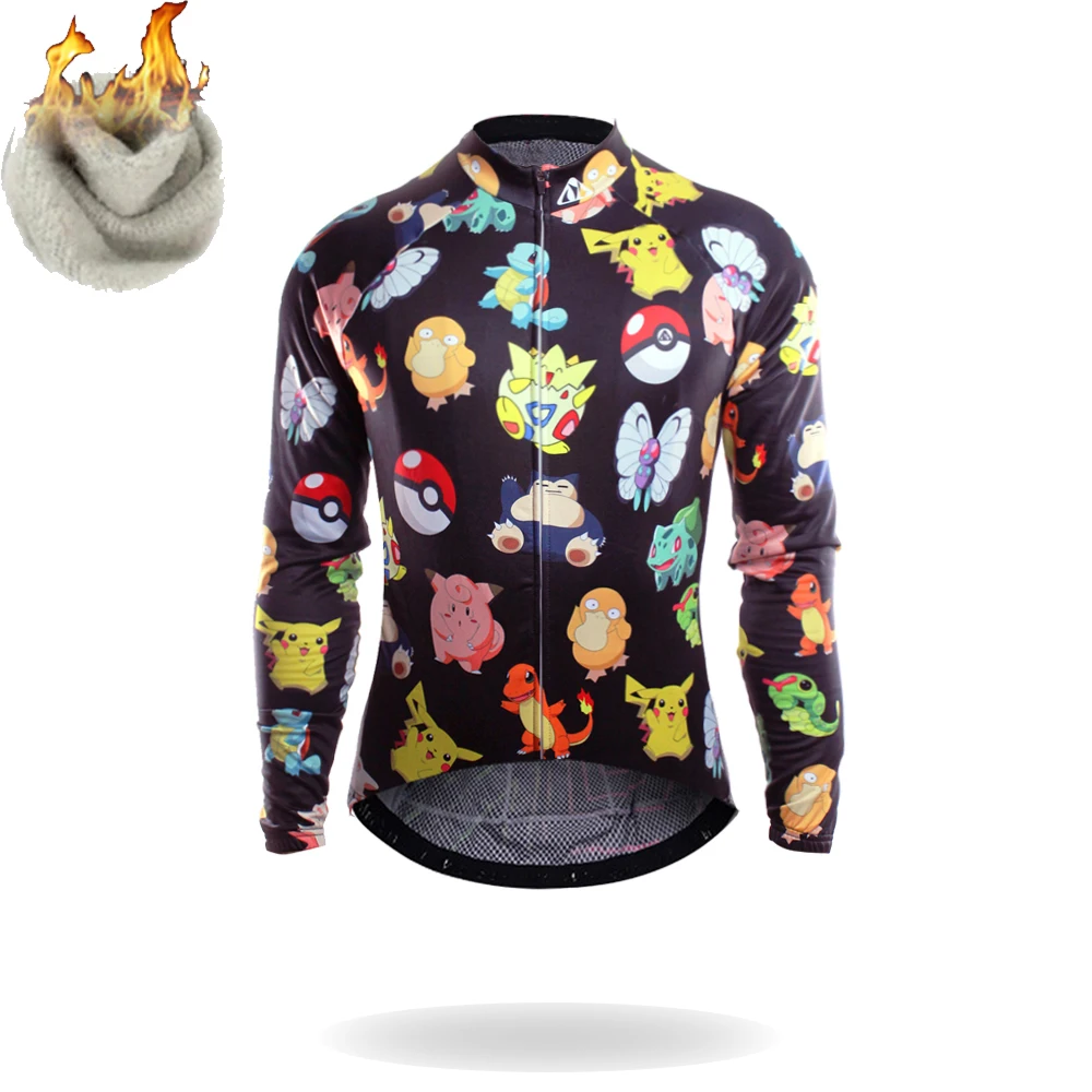 

Racmmer 2018 Funny Winter Cycling Clothing Fleece Thermal Jersey Pro Bike Clothes Mtb Ropa Ciclismo Invierno Maillot Men #ZR-20