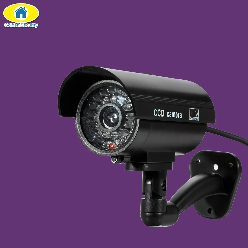Golden Security Dummy Camera CCTV Surveillance Camera Home Security With LED Flash Light Fake Camera Waterproof Outdoor Camera