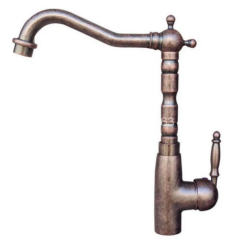  Vintage Antique Rome Red Copper Brass Single Handle Lever Kitchen / Bar / Bathroom Swivel Faucet Si - 32317369642