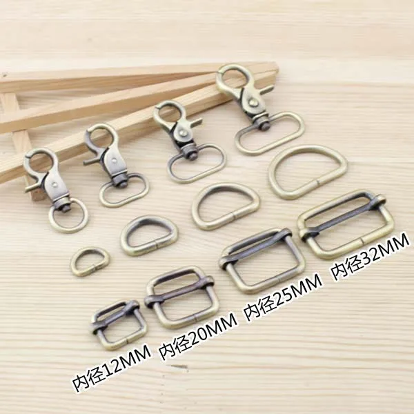 

KISSDIY 30pcs/lot 20mm Zinc alloy Lobster Clasp + D-ring + Square Buckle Spring hooks DIY Metal Bag accessory ,freeshipping