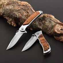 Хит, мини Охотничий Тактический складной нож, Тактический Складной нож 440C и деревянная ручка, для кемпинга, охоты, выживания, EDC инструменты