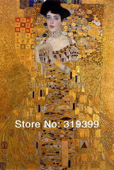 Reproduction de peintures à l'huile | Portrait d'adele bloch-bauer I (Detai) de Klimt, livraison rapide gratuite DHL, fait à la main, qualité musée, 100%