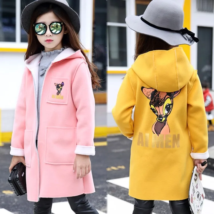 

Hot Girls Windbreaker Coat, Spring and Autumn in The Long Section of Big Children's Jacket, 2018 New Children's Clothing