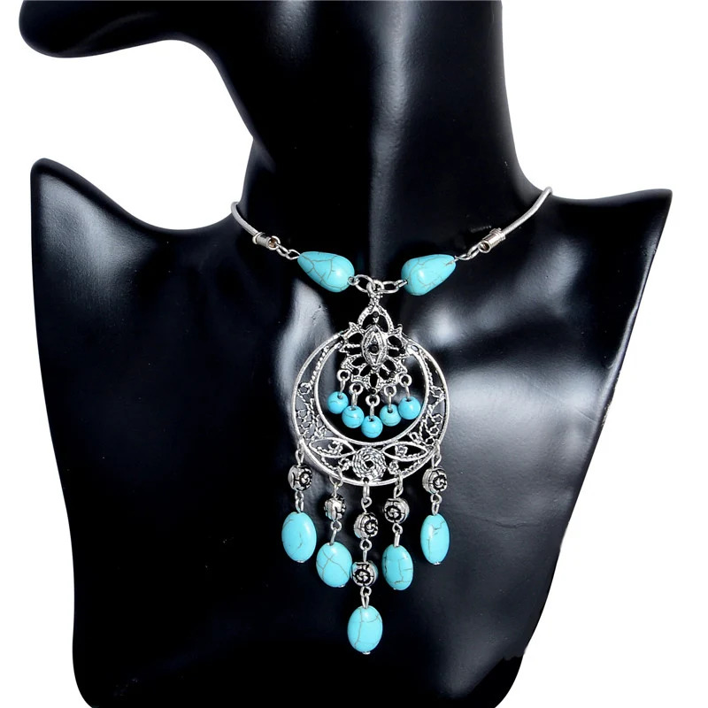 

H:HYDE Fashion natural Beads tassel necklace Vintage chain necklace for women Bohemia jewelry party collar