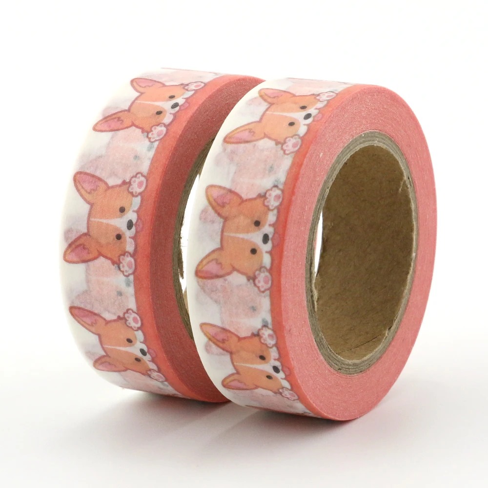 15mm*10m Cute dog Masking Washi Tape Decorative Adhesive Tape Decora Diy Scrapbooking Sticker Label