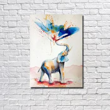 

Image 100% Handmade Oil Painting on Canvas Wall Abstract Water jet elephant Picture for Living Room Home Decoration no frame