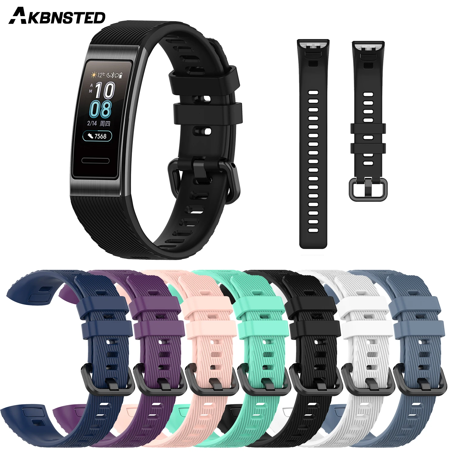 Мягкий силиконовый ремешок AKBNSTED для смарт часов Huawei Band 3 браслета Pro Аксессуары
