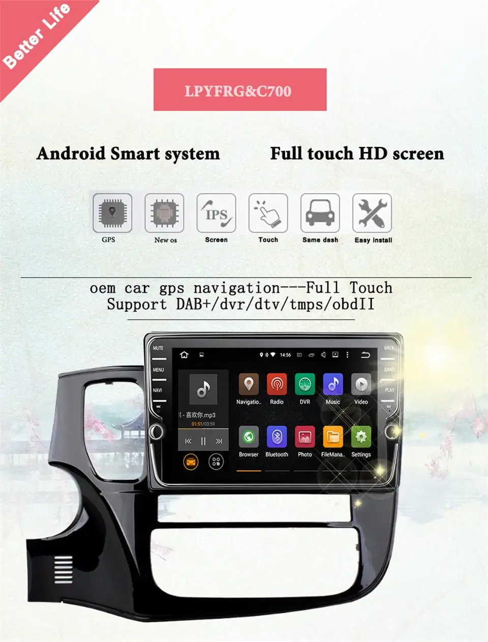 Best 9 inch Android 9.1 car Multimedia Player For Mitsubishi Outlander 3 2012-2018 Car Radio DVD Tape Recorder GPS Navigation maps 2