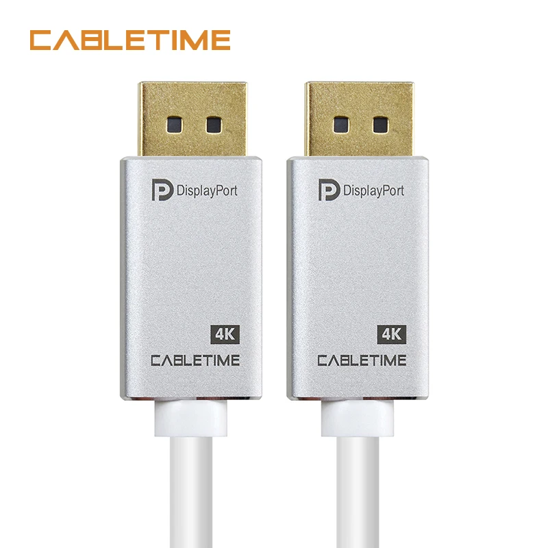 

Cabletime DisplayPort Cable M/M PRE DP 4k 60hz DP 1.2 Cable 1m 1.8m 3m DP Gold-plated DP Cable for HDTV Projector PC Camera N163