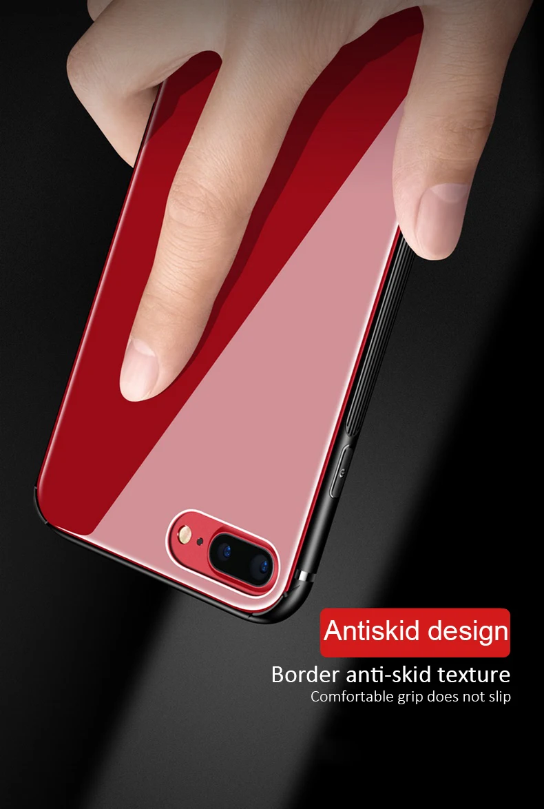 Tempered Glass For Iphone XS Max XR X 8 7 Plus Solid Color Luxury Case Cover Soft TPU Edge Case For Iphone 7 6S 6 Coque
