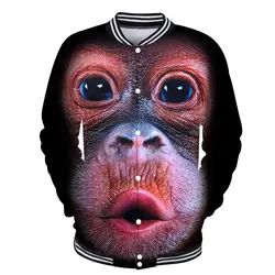 Модные 3D гориллы Обезьяна куртка Мужские и женские пальто с длинным рукавом Толстовка Harajuku Тигр/Лев с цифровым 3d-рисунком куртки толстовки