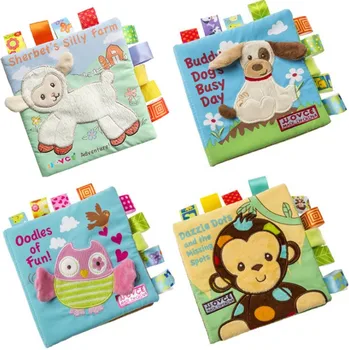 

Candice guo soft baby cloth book sheep lamb dog owl monkey happy family relationship baby bed sleeping story birthday gift 1pc