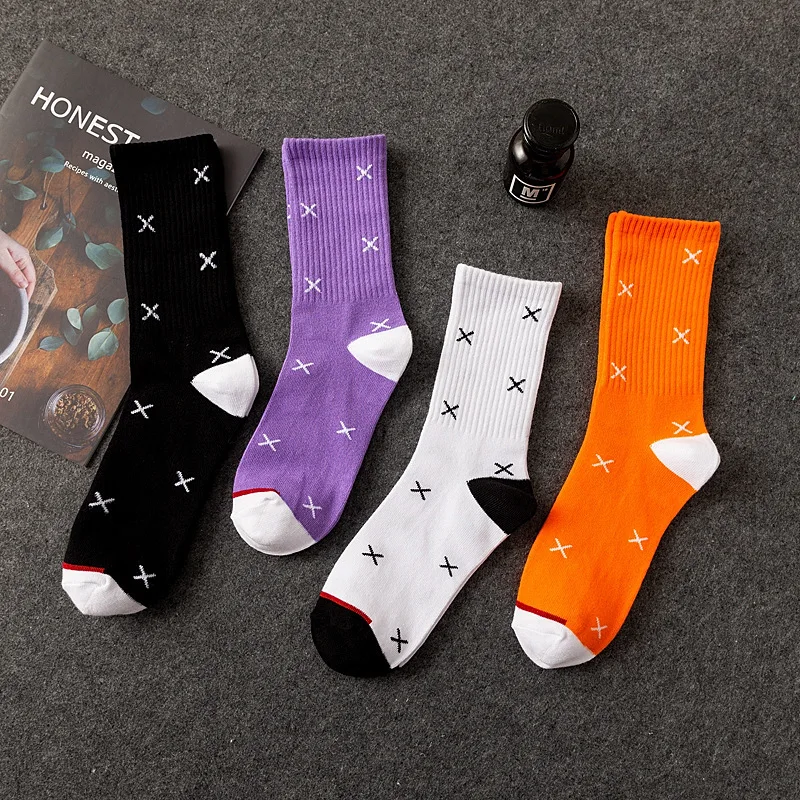 

Novelty Cross Line Fashion Korea Hip Hop Street Harajuku Funny Man High Quality Breathable Cotton Hosiery Male Dress Sock Autumn