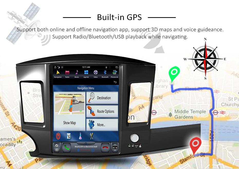 Cheap Android 8.1 IPS 6 core 4GB RAM Tesla style Car DVD GPS Navigation for Mitsubishi Lancer 2007 - 2017 head unit multimedia radio 7