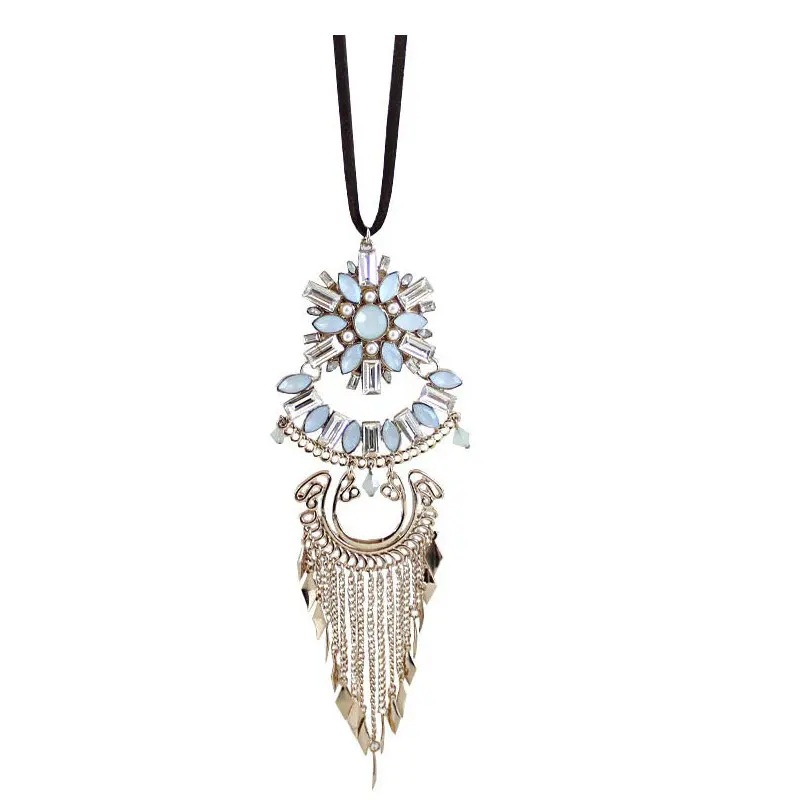 

J151 BIGBING fashion jewelry fashion crystal flower chain tassel pendant necklace fashion necklace fashion jewelry