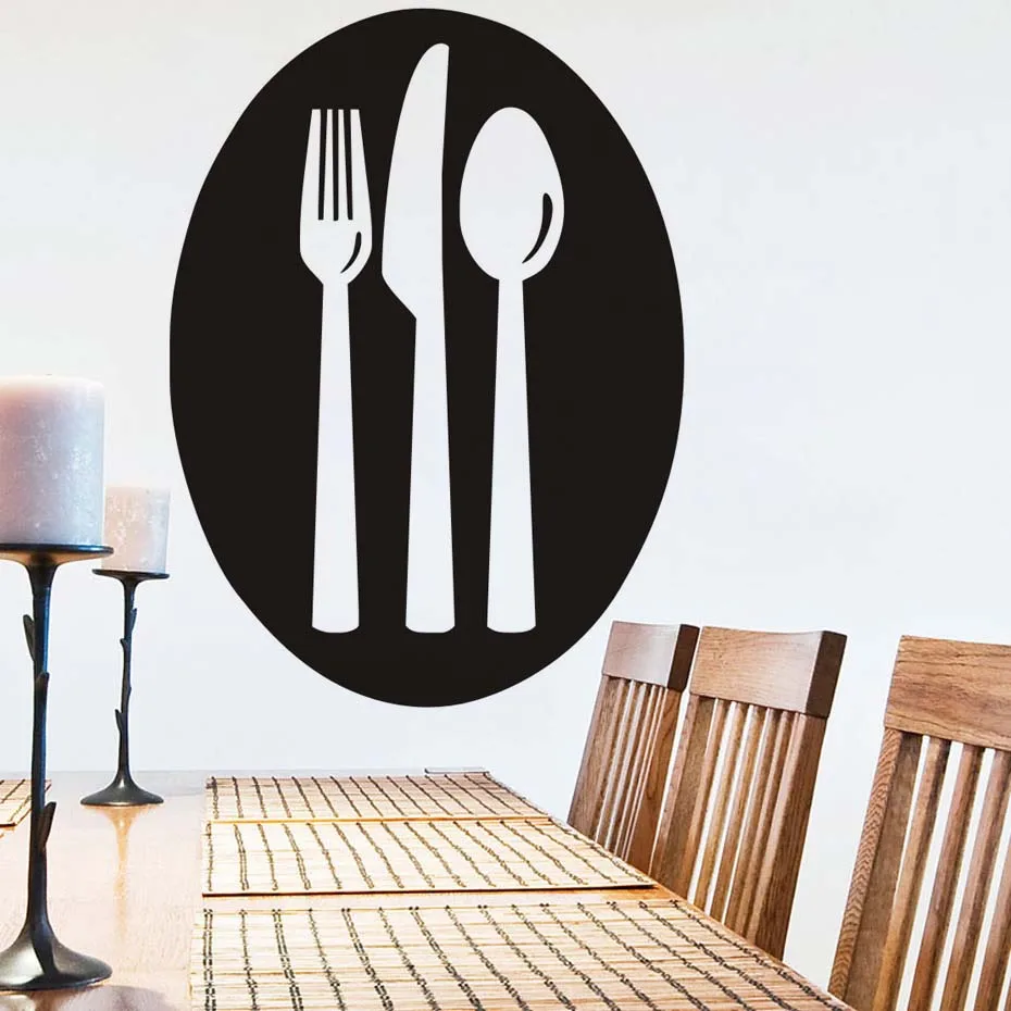 Simple Design Kitchen Wall Sticker Spoon Fork Knife Hollow Out Vinyl