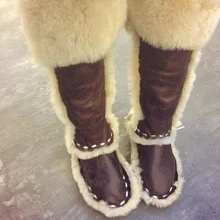 Chmaori/Лидер продаж года; женские зимние меховые сапоги на плоской подошве; модная повседневная обувь в стиле пэчворк для девочек; женские теплые сапоги до колена без шнуровки