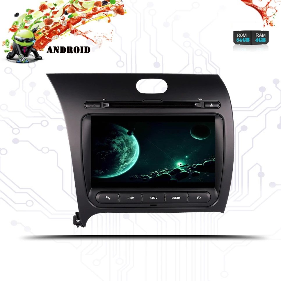 Excellent 2 din in dash Car auto radio audio gps glonass 4G lte Android 9.0 4G+64G For Kia Cerato K3 Forte 2013+ bluetooth aux usb sd swc 1