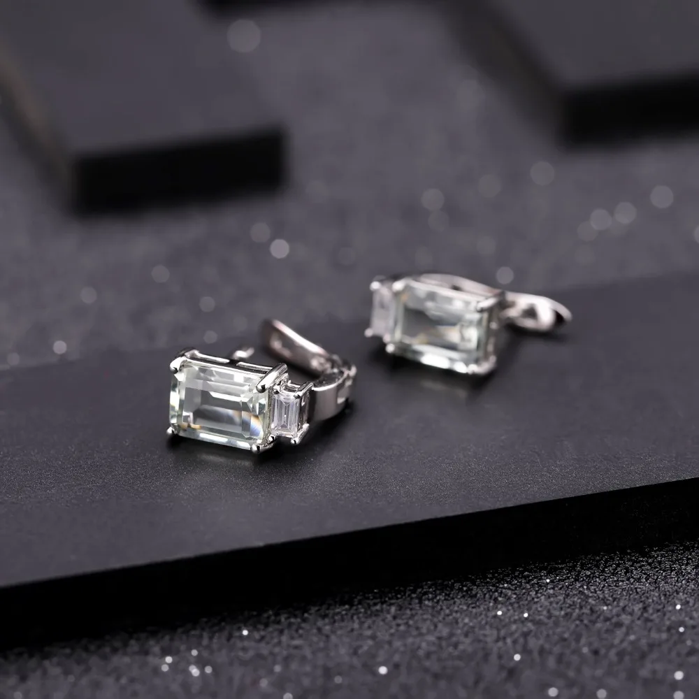 Gem's Ballet 3.11Ct натуральный зеленый аметист драгоценные камни серьги-гвоздики 925 пробы серебряные серьги для женщин Свадебные ювелирные изделия