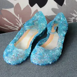 2017 летние сандалии для девочек Детские вечерние танцевальные туфли дети принцесса кристалл Обувь принцессы Косплэй Интимные аксессуары