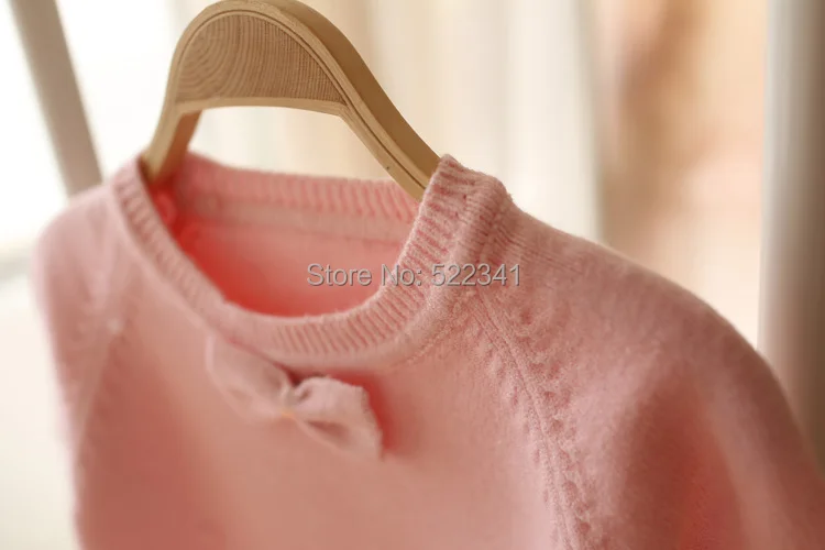 Свитер; Детский свитер Весна и осень новые детские свитера для девочек с бантом розовый синий