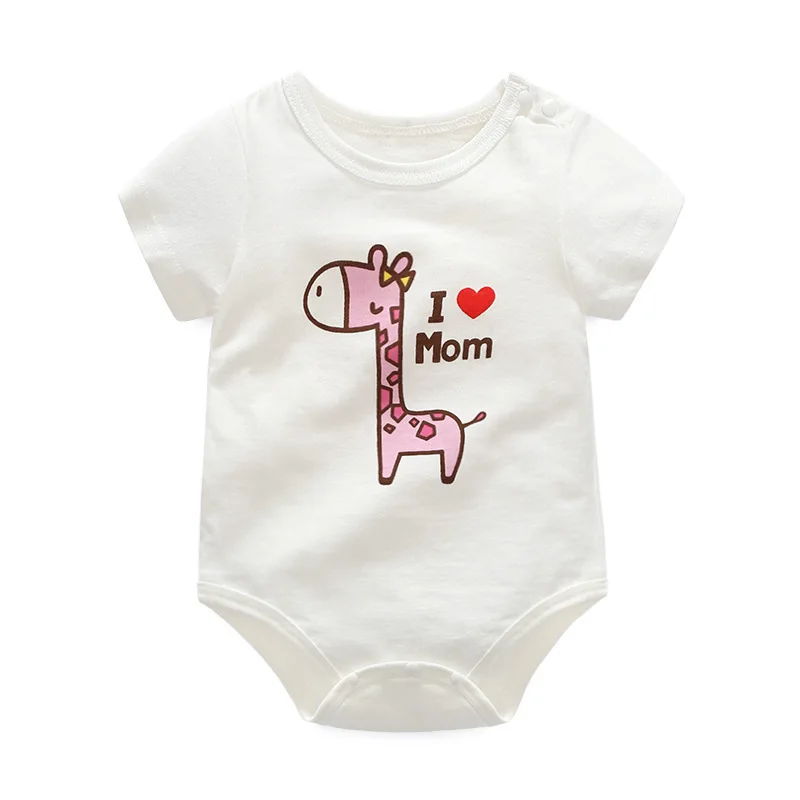 

OKLADY 2019 Summer Baby Girl Clothing Newborn Cotton Cartoon Giraffe Neutral Playsuit Boy Cute Jumpsuit Infant Cute Bodysuit