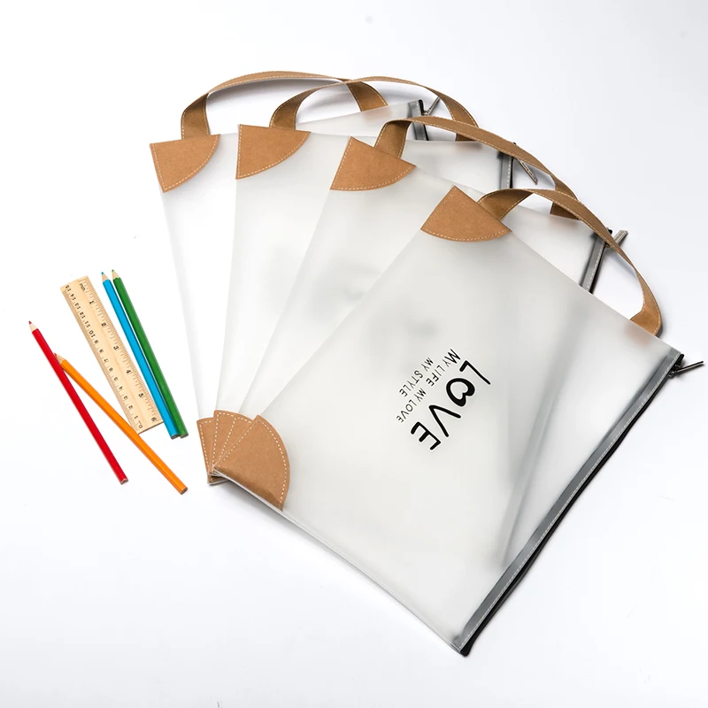 

A4 envelope portable transparent envelope PVC zipper test kit file cover school and office supplies