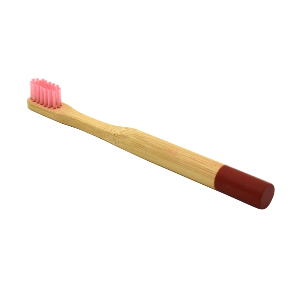 Детская зубная щетка из натурального бамбука Мягкая головка бамбуковая ручка мягкая щетина деревянная детская зубная щетка - Цвет: Розовый