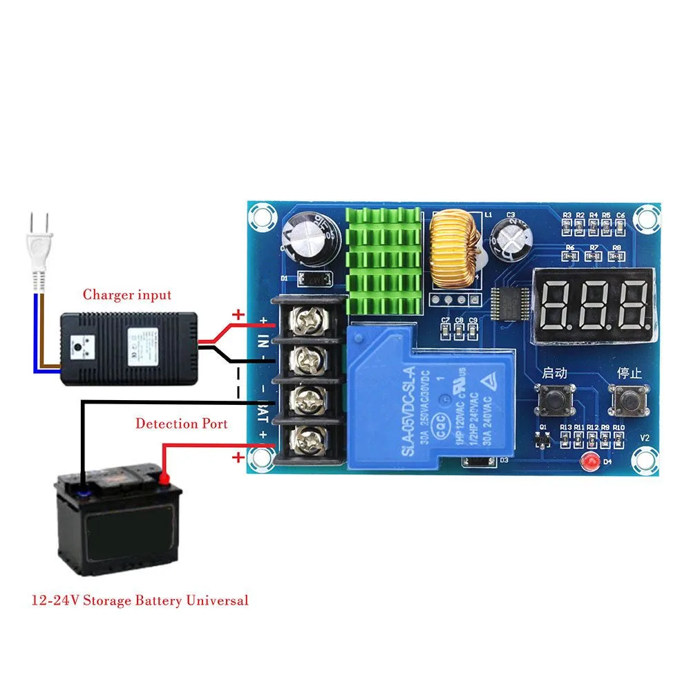 

XH-M604 Battery Charger Control Module DC 6-60V Storage Lithium Battery Charging Control Switch Protection Board
