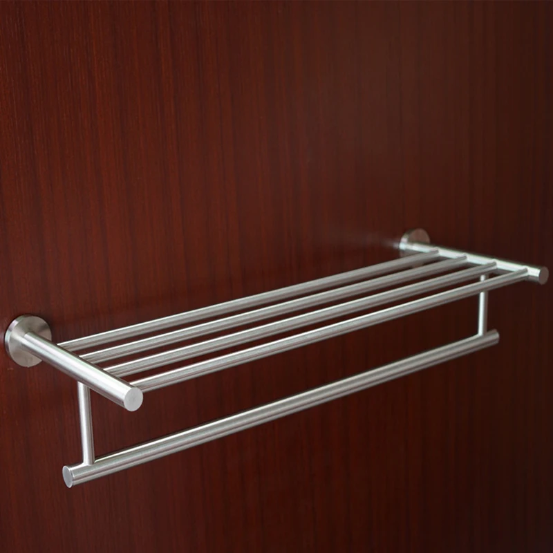 

Bathroom Towel Holder Stainless Steel Wall-mounted Towel Rack Bath Towel Clothes Organizer Storage Shelf Hot Sale