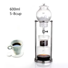 600ml große kapazität edelstahlrahmen glas eis tropf topf/hochwertige kaffeemaschine Eis Filterkaffee filter werkzeug