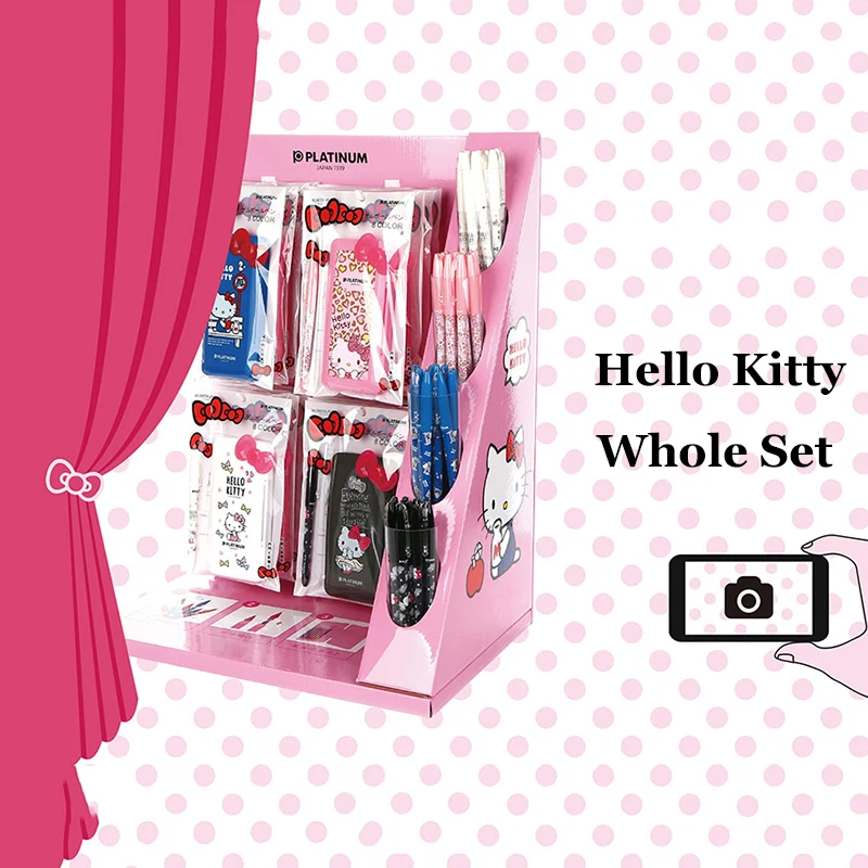 

Japan PLATINUM HELLO KITTY Diamond Cartoon Gel Pen Cute Kawaii Pen Set Stationery